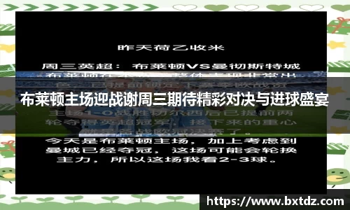 布莱顿主场迎战谢周三期待精彩对决与进球盛宴